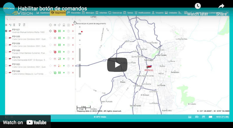 Habilitar botón de comandos